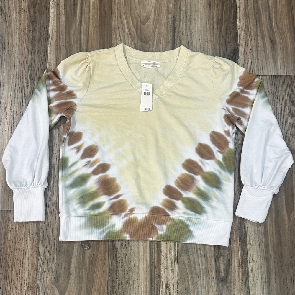 Anthropologie Cream V-Neck Sweater